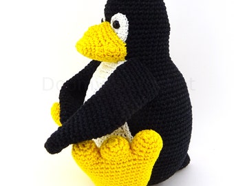 TUX LINUX かぎ針編みコットン製の大小ペンギンのぬいぐるみ - Etsy 日本
