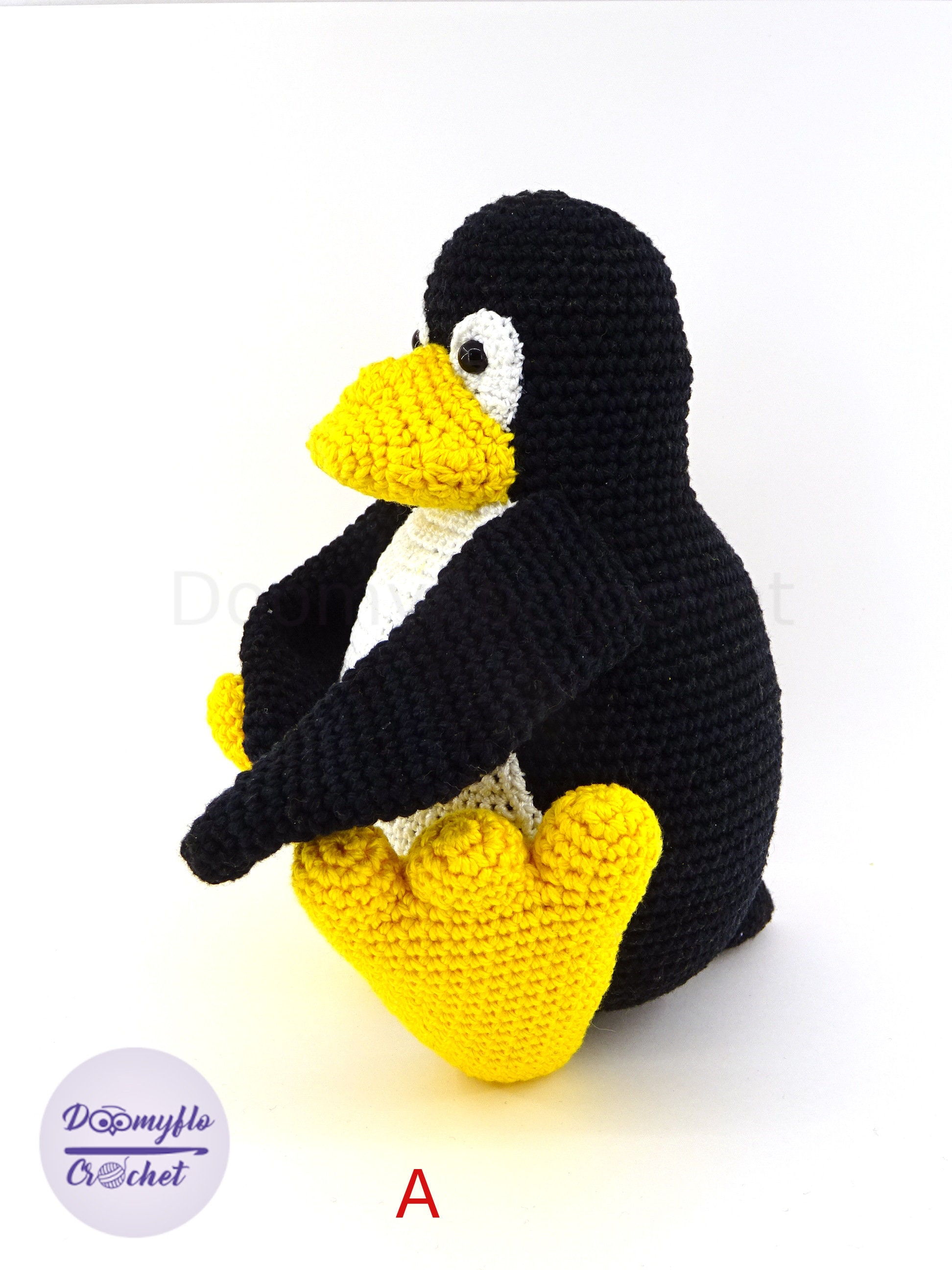 TUX LINUX かぎ針編みコットン製の大小ペンギンのぬいぐるみ - Etsy 日本