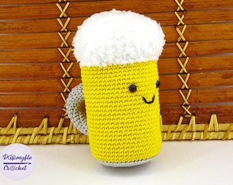 St. Patrick's day crocheted Beer mug cotton amigurumi toy decorative plush