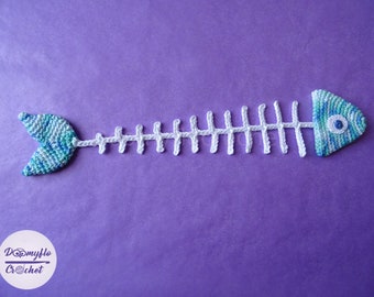 Fish textile crocheted bookmark