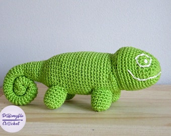 Cameleon plush Opensuse green cotton crochet geek computer