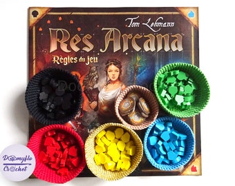 Bols rangement jeu RES ARCANA en coton au crochet