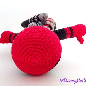 Deadpool amigurumi cotton crochet doll superheros red and black figurine textile comics usa image 7