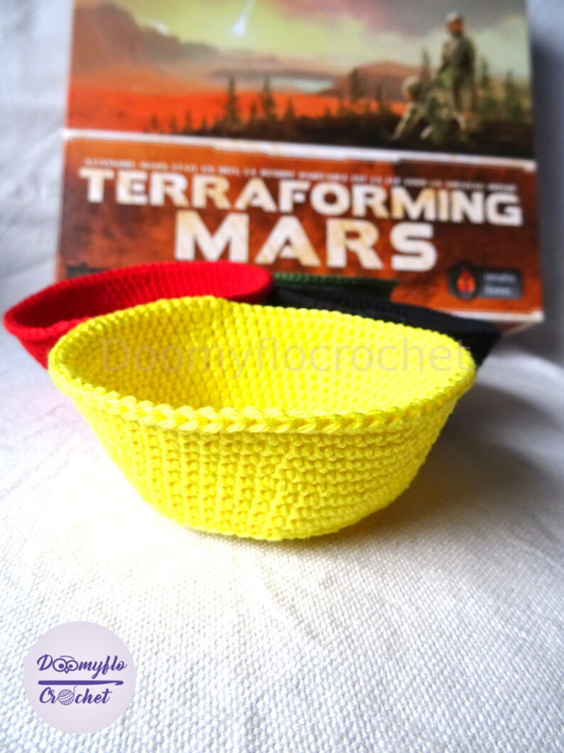 Terraforming Mars bols rangement jeu société en coton au crochet image 10