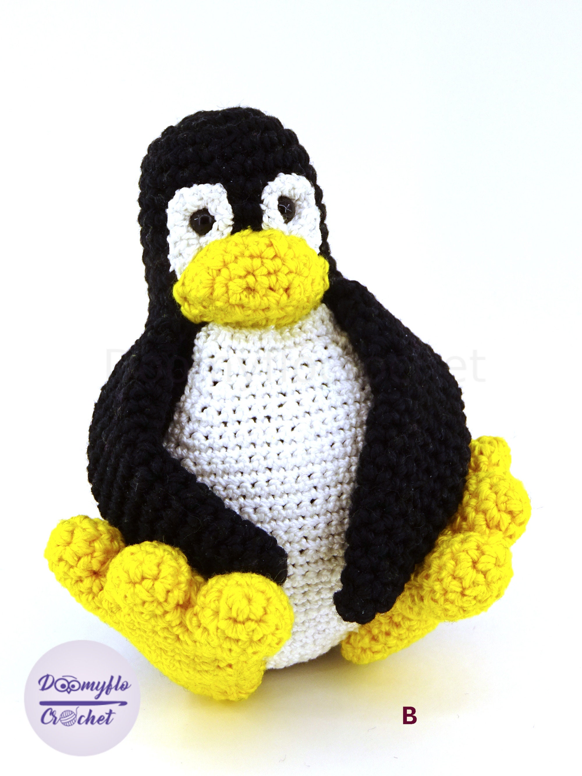 TUX LINUX かぎ針編みコットン製の大小ペンギンのぬいぐるみ - Etsy 日本