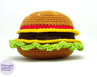 Hamburger jouet dinette au crochet en coton jouet dinette