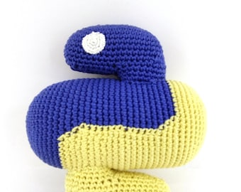 Peluche crochet logo PYTHON en coton informatique geek