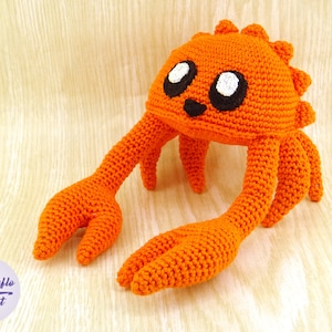 Peluche Crabe orange Ferris mascotte Rust au crochet en coton image 9