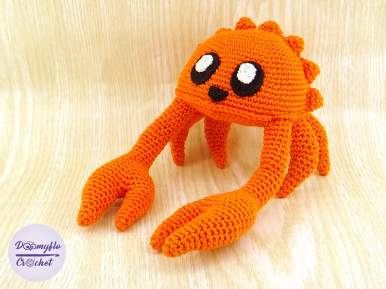 Peluche Crabe orange Ferris mascotte Rust au crochet en coton image 9