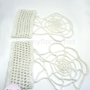 Mittens spider web in white and silver crochet cotton image 9