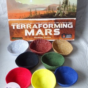 Terraforming Mars bols rangement jeu société en coton au crochet image 2