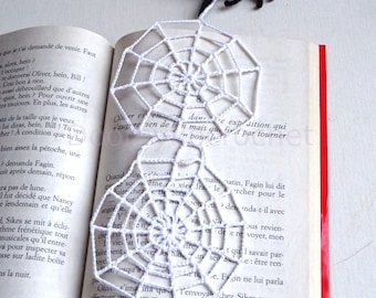 Marque pages toile d'araignée noire halloween