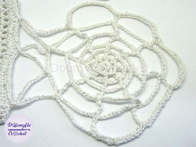 Mittens spider web in white and silver crochet cotton image 7