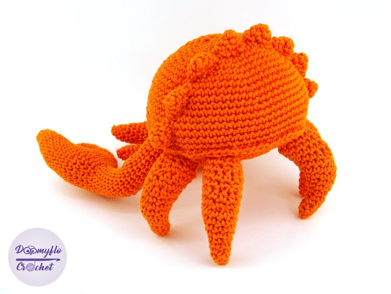 Peluche Crabe orange Ferris mascotte Rust au crochet en coton image 3