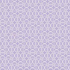 May include: A seamless pattern of white circles and semi-circles on a light purple background.