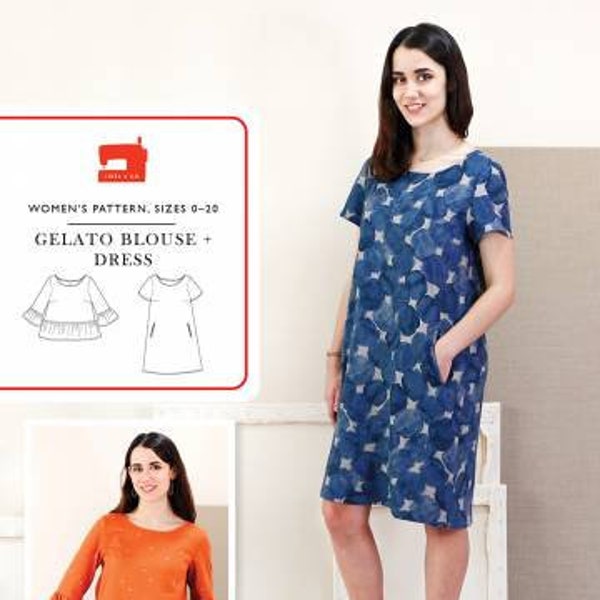 Gelato Blouse and Dress Sewing Pattern by Liesl + Co. Blouse Sewing Pattern - Dress Pattern - Liesl Gibson - Sewing Pattern - Womens Pattern