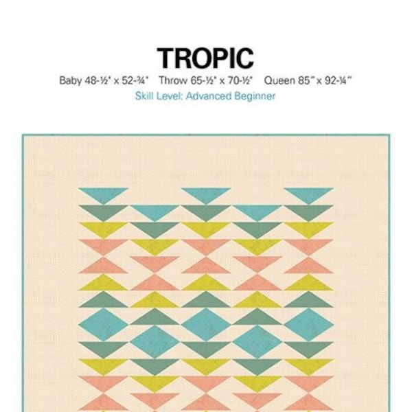 Tropic Quilt Pattern by Initial K Studio Triangle Flying Geese Baby Crib Quilt Pattern Modern Quilt Pattern Throw Size Quilt Modern Quilting