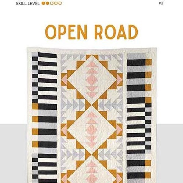 Open Road Quilt Pattern by Toad and Sew Geometric Quilt Pattern Modern Quilt Pattern Baby Bed Throw Size Quilt Modern Quilting Triangle