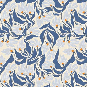 Wind Dance Azure by Art Gallery Fabrics Modernista Collection Modern Blue Floral Quilt Flower Scandinavian Spring Summer Cur8tor AGF Studio