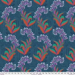 Aphrodite Sea Fabric by Anna Maria Horner for Free Spirit Fabrics Our Fair Home Quilt Fabric Modern Moody Blue Floral