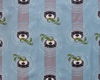 Charley Harper Otter Crawfish Fabric, Organic Cotton Poplin