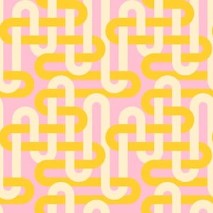 Groove Sorbet Emily Van Hoff Groove Moda Fabrics Pink Yellow Cream White Loops Geometric Large Scale Curves Quilt 42371 17
