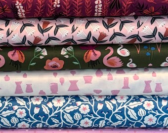 Modern Quilt Fabric Bundle Curated by Owl & Drum Cloud 9 Fabrics Ruby Star Society Fabrics Fat Quarter Bundle Half Yard Gifts