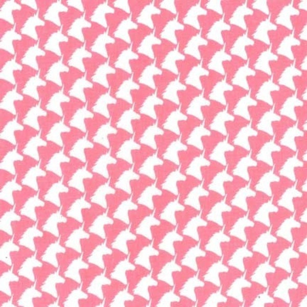 Pink Unicorn Houndstooth by Michael Miller Fabrics - Pink and White Fabric - Michael Miller - 1 Yard - Cotton - Michael Miller Fabrics