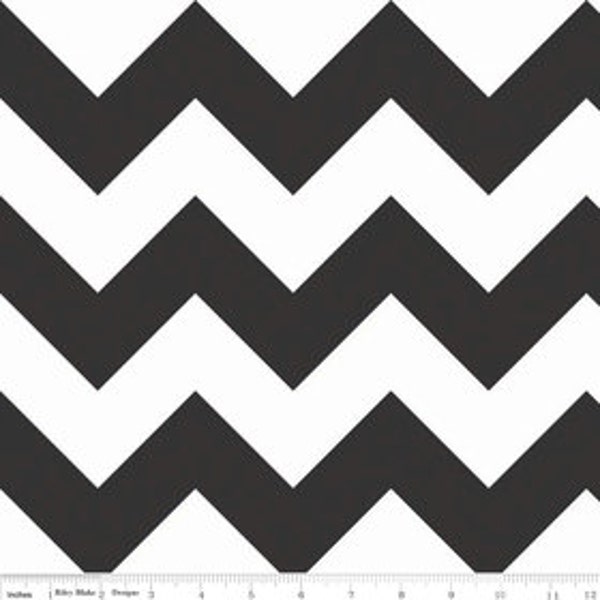 Black Large Chevron by Riley Blake Designs - 1 Yard -  Black and White Fabric - Chevron Fabric - Chevron