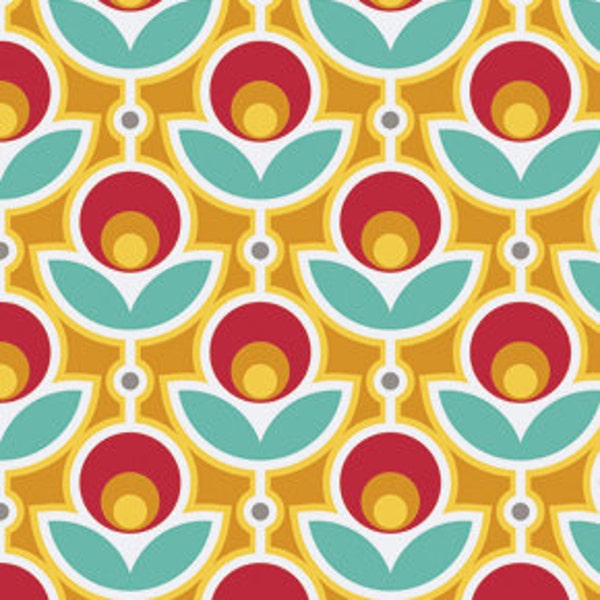 Primrose in Poppy for Free Spirit  - 1/2 Yard - Cotton - Joel Dewberry - Floral Fabric - Red Fabric - Modern Fabric