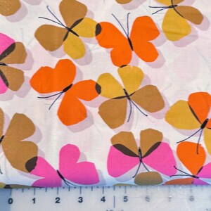 Vera Neumann Butterfly Fabric, Cloud 9 Organic Cotton, Summer Insect Print image 2