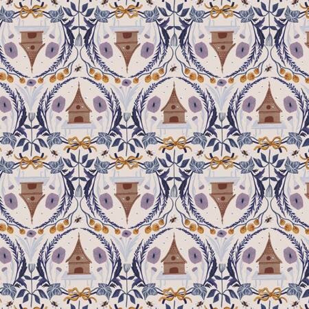 Gardenia Hives Fabric by Rae Ritchie for Dear Stella Fabrics Cottage