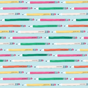 Punny Pencils - Teacher's Pet - Krissy Mast - Cloud 9 Fabrics - Poplin Punny Pencils - Teacher's Pet - Krissy Mast - Cloud 9 Fabrics - Poplin