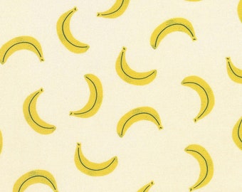 Fruit Cup Bananas by Michelle Kliman for Robert Kaufman Yellow Banana Colorful Fruit Fabric Modern Food Kitsch Kitchen Quilt