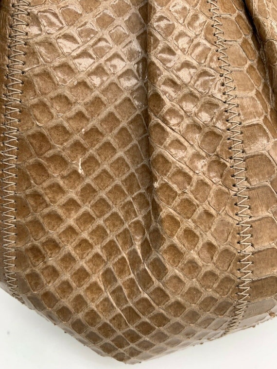 Vintage Reptile Purse Snake Skin Brown Ande Handb… - image 6