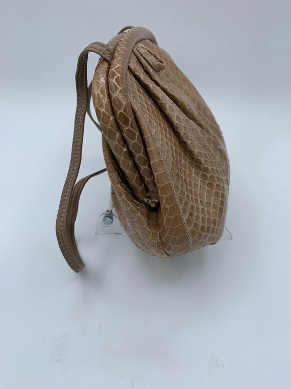 Vintage Reptile Purse Snake Skin Brown Ande Handb… - image 2