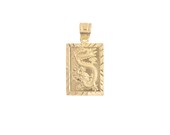 1pc Gold Mystical Flying Dragon, Chinese Legend, Mythical Animal, Beast, Tale, tablet Necklace Pendant Charm for Jewelry Making