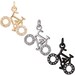 Gold Bicycle, Golden Bike, Sport, Cycling, Cyclist, Fitness Craft Cubic Zirconia Bracelet Charm Bead Finding Pendant For Jewelry Making