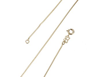 18K Gold Plated Thin Box Chain Necklace for Pendant 20 Inch Women Lady Wholesale