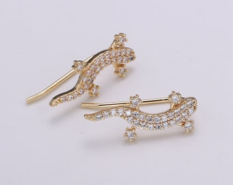 3 colors Lizard Ear Pin Earrings
