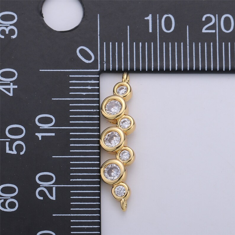 Bracelet Connector Necklace Pendant Link Circle Charm Gold Bubble charm Connector Micro Pave Charm 24K gold Filled Pendant