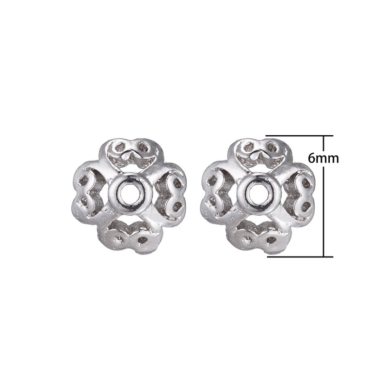 Swirl Style Bead Topper White Gold Filled Flower Bead Cap Bead Making for Bracelet Necklace Supplies Findings Jewelry Making