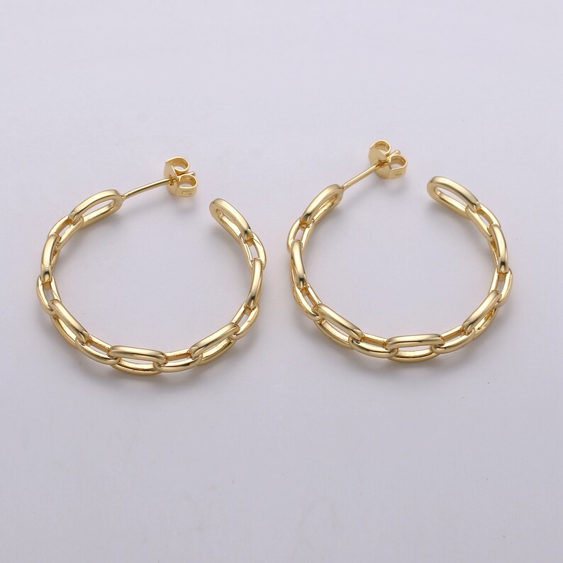 Dainty Gold Chain Earring Curb Chain Earring Thin Earring Etsy