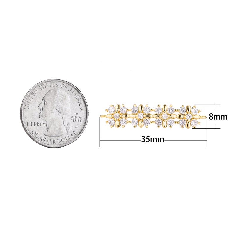Gold Filled Pretty Link Circles Bracelet Charm Bead Pendant Baguette Connector For Jewelry Finding Making