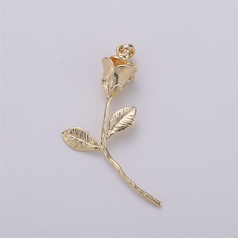 14k Gold Filled rose pendant Gold Rose Pendant Rose Charm Gold Etsy