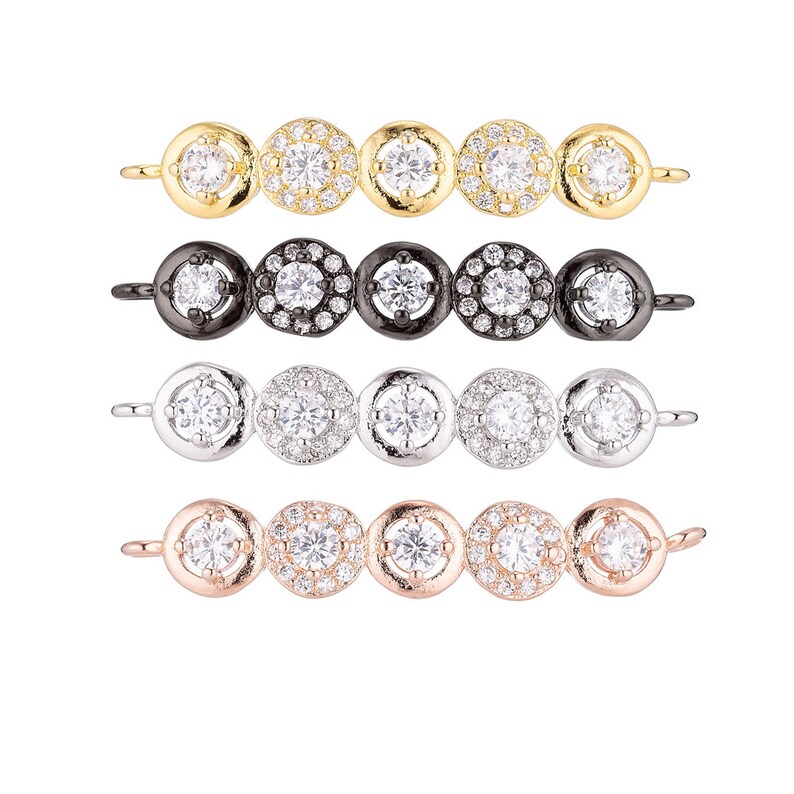 Gold Filled Pretty Link Circles Bracelet Charm Bead Pendant Baguette Connector For Jewelry Finding Making