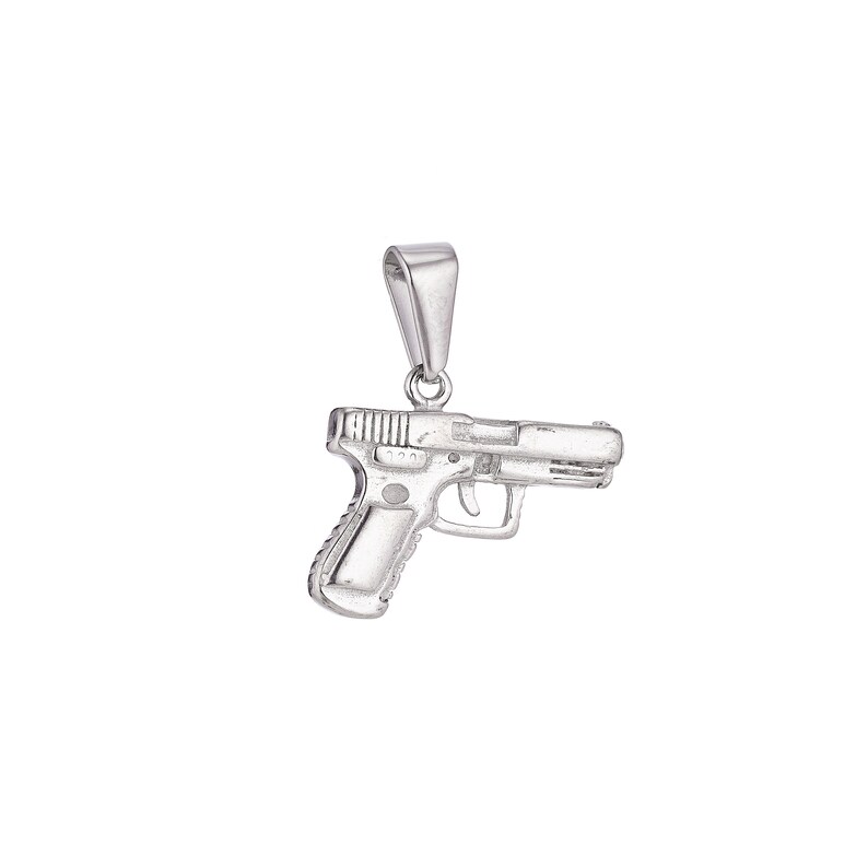18K Gold Filled Stainless Steel Gun Pistol Charm Pendant w Bails Findings for Earring Necklace Jewelry Making Supplies