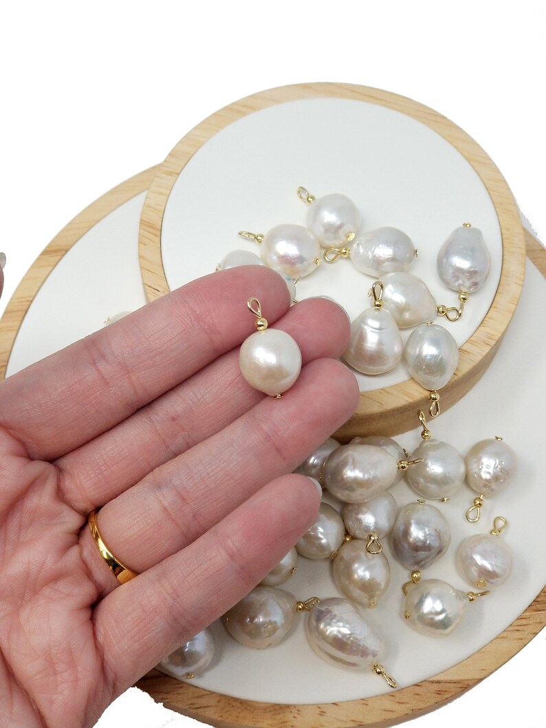 Freeform Baroque pearl charms pearl charm Bracelet Necklace Earring Charm Dainty Fresh water pearl charms