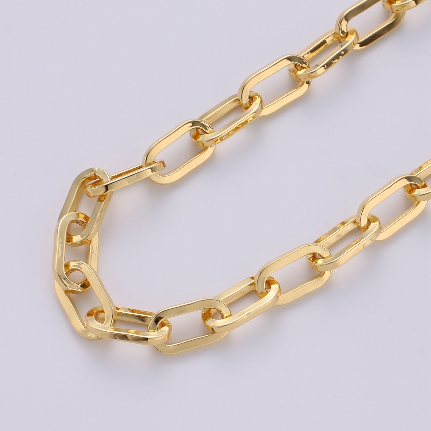 Chunky Paperclip Oval Chain Necklace 15x8mm 14k Gold Filled Etsy