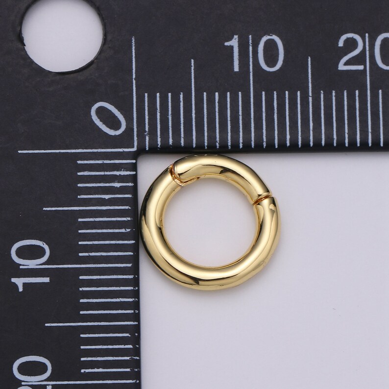 1x Dainty Gold Spring Gate Ring Push Gate ring 12mm Round | Etsy